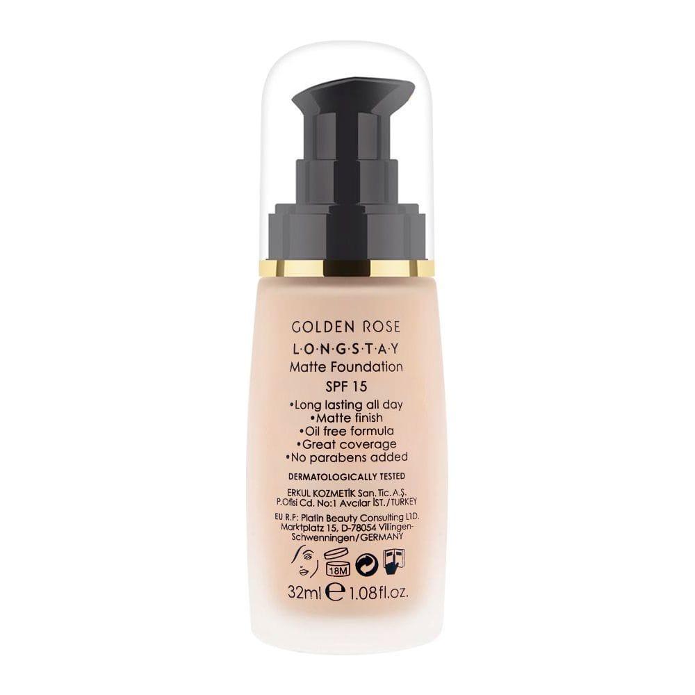 Longstay Matte Foundation - Golden Rose Cosmetics Pakistan.