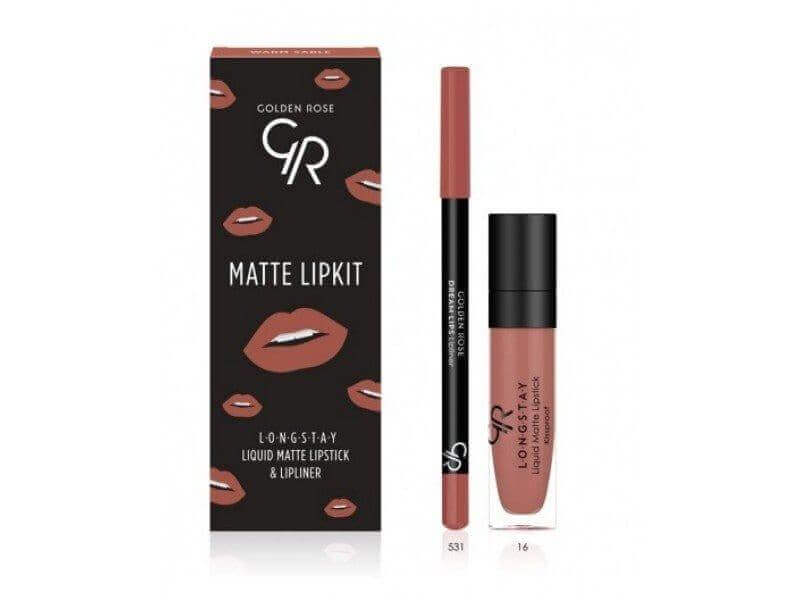 Matte LipKit Set Liquid matte & Dream Lip Liner - Golden Rose Cosmetics Pakistan.