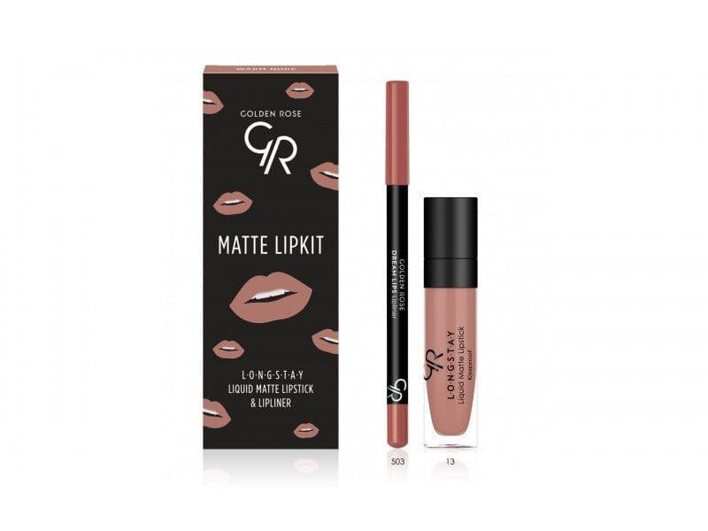 Matte LipKit Set Liquid matte & Dream Lip Liner - Golden Rose Cosmetics Pakistan.