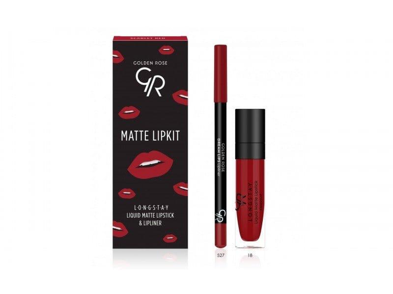 Matte LipKit Set Liquid matte & Dream Lip Liner - Golden Rose Cosmetics Pakistan.