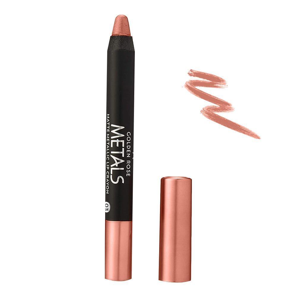 Metals Matte Metallic Lip Crayon - Golden Rose Cosmetics Pakistan.